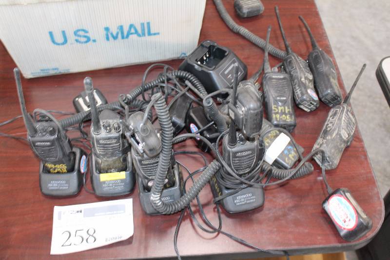 lot 258 image: Lot of (10) KENWOOD 2-Way Radios Sets w Charging Bases, Microphones