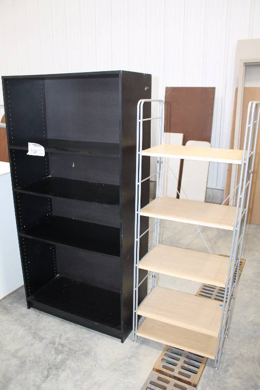 lot 240 image: Metal & Open Shelf Bookcases