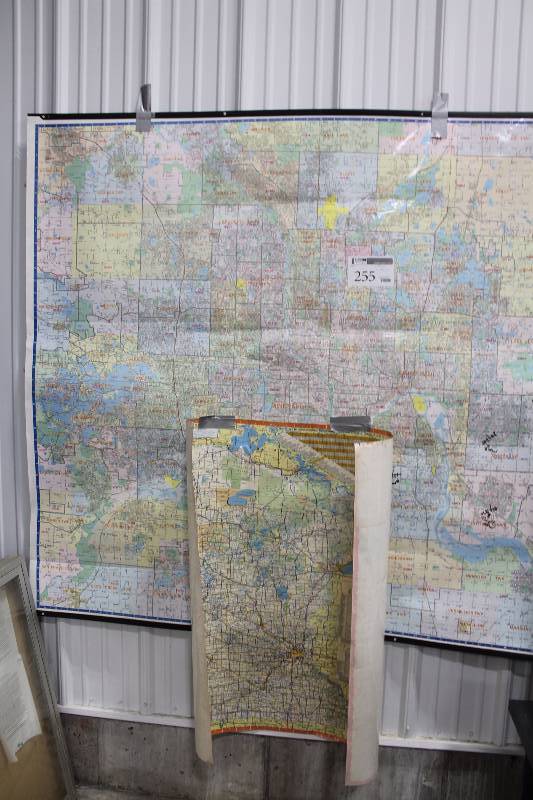 lot 255 image: Lot of (2) Wall Maps, Circa 1995-1996