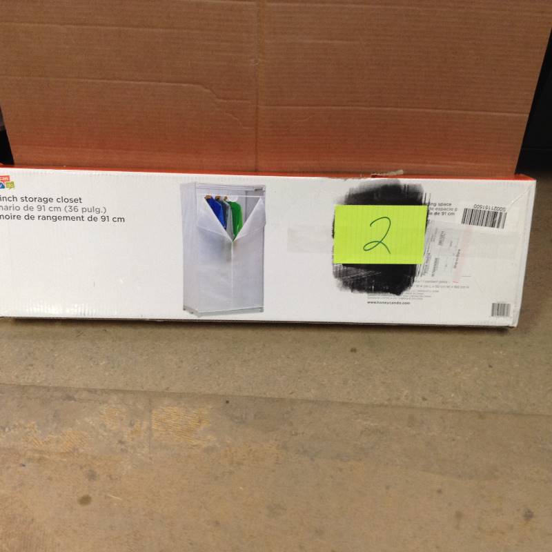 lot 2 image: Honey-Can-Do 63 in. H x 36 in. W x 20 in. D Portable Closet in White Never used