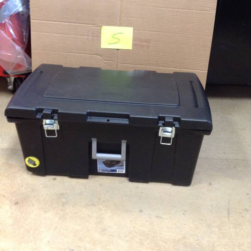 lot 5 image: Sterilite Footlocker Storage Box Never used