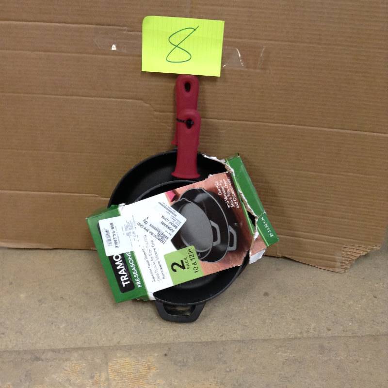lot 8 image: Tramontina 2 Piece Cast Iron Skillets Skillet Never used