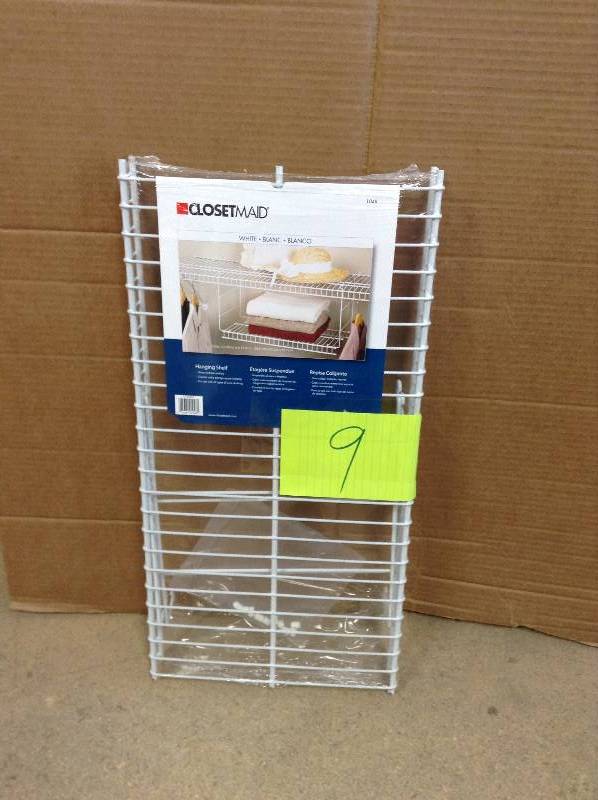 lot 9 image: ClosetMaid 24 in. Hanging Wire Shelf Never used
