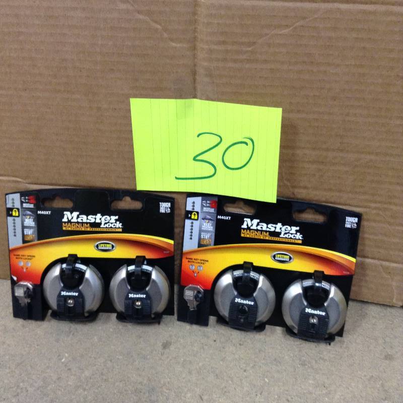 lot 30 image: New Master Lock Magnum 2-34 in. Shrouded Disc Padlock (2-Pack)