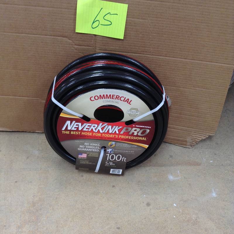 lot 65 image: never used Neverkink PRO 58 in. Dia x 100 ft. Commercial Duty Water Hose
