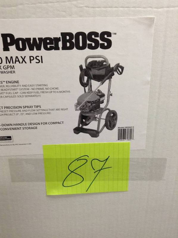 lot 87 image: never used PowerBoss 2500 Max PSI Pressure Washer