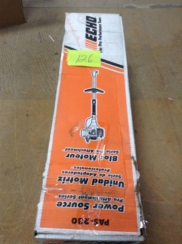 lot 126 image: MSRP $279 never used ECHO 22.8cc Power Source Gas Trimmer for PAS Attachments