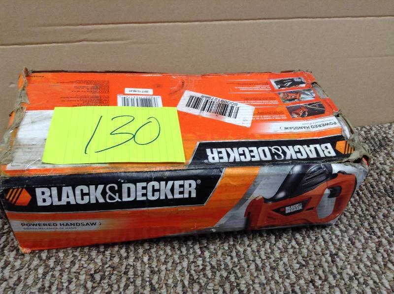 lot 130 image: never used BLACKDECKER 3.4 Amp Powered Hand Saw