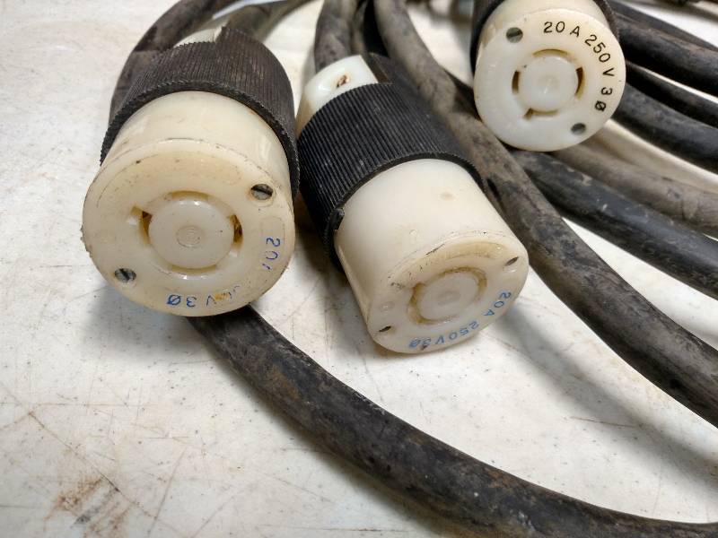 lot 108 image: (3) 3 phase Cords, 124...