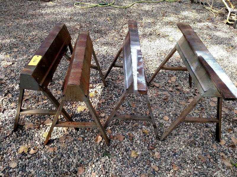 lot 116 image: (4) Folding Saw Horses...