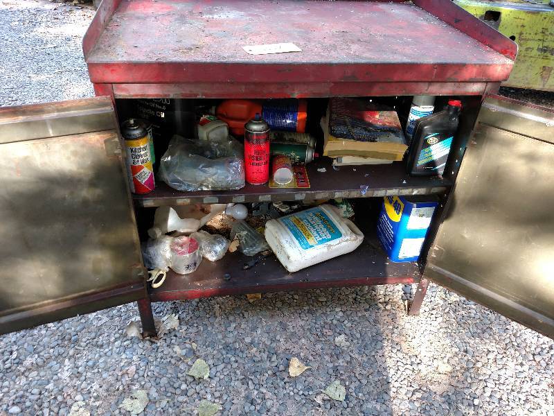 lot 204 image: 2 Door Cabinet Bench, No Contents...