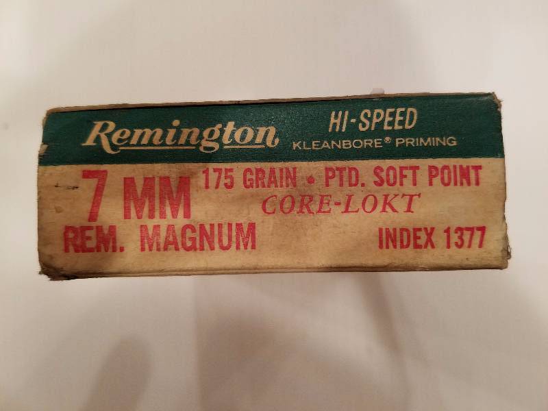lot 13 image: Remington 7mm Magnum  Hi-Speed Center Fire Cartridges