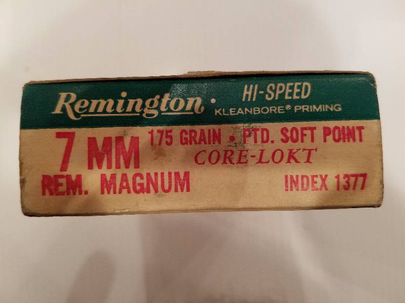 lot 14 image: Remington 7mm Magnum  Hi-Speed Center Fire Cartridges
