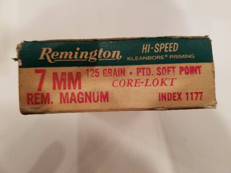 lot 15 image: Remington 7mm Magnum  Hi-Speed Center Fire Cartridges
