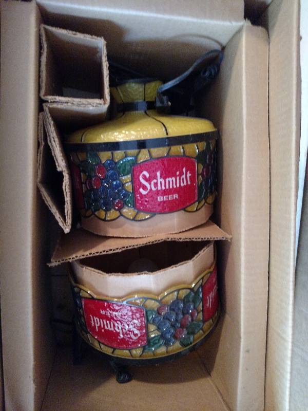 lot 70 image: (2) Vintage Schmidt Tiffany Lamps, ...