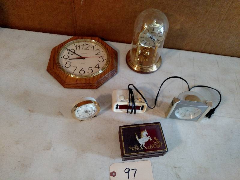lot 97 image: Clocks & Music Box...