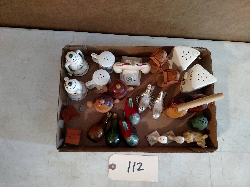 lot 112 image: Asstd Salt & Pepper Shakers...
