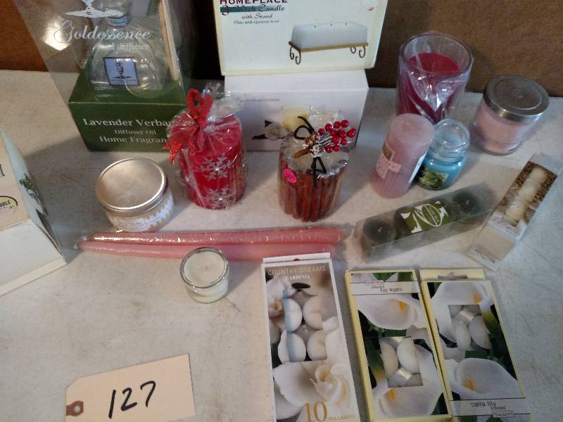 lot 127 image: Bonsai Tree, Candles, & Misc....
