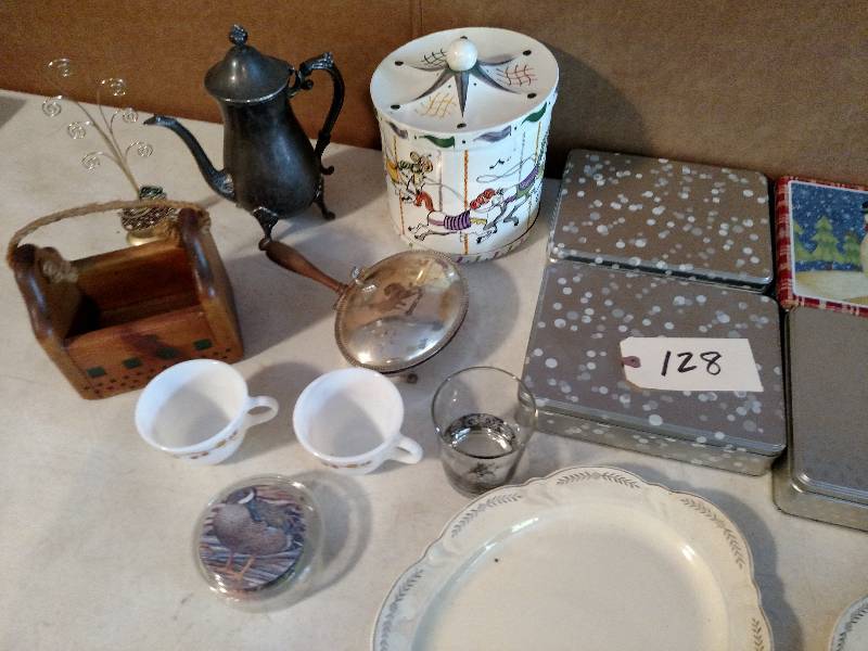 lot 128 image: Asstd Kitchen Items & Tins...