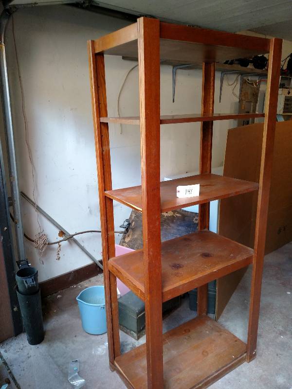 lot 141 image: Wood Shelf, 32x19x74...