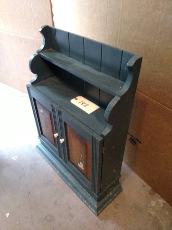 lot 142 image: Wood Cabinet 20x7...