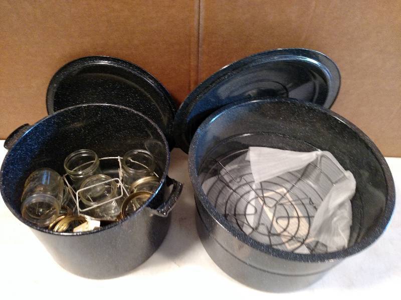 lot 144 image: (2) Canning Kettles...