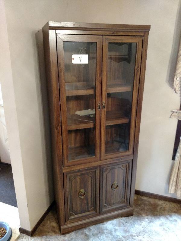 lot 4 image: China Cabinet, 30x14x72, No Content...