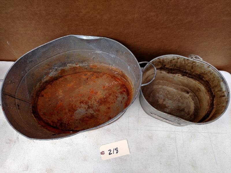 lot 218 image: (2) Galvanized Cans...