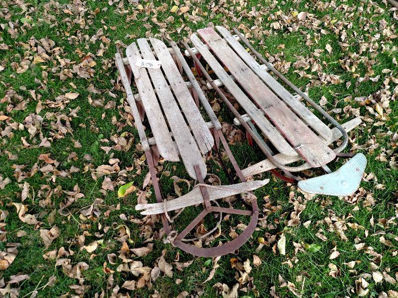 lot 303 image: (2) Vintage Sleds...