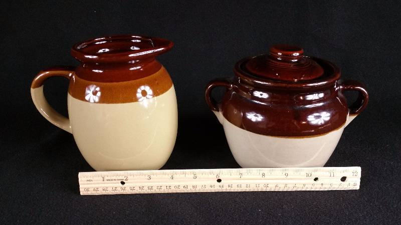 Antique Covered Double Handled & Pitcher