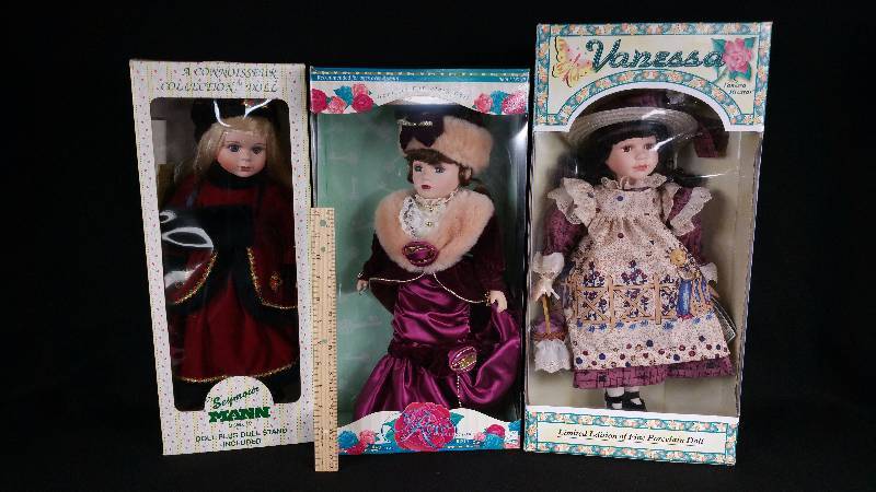 (3) Fine Porcelain Dolls