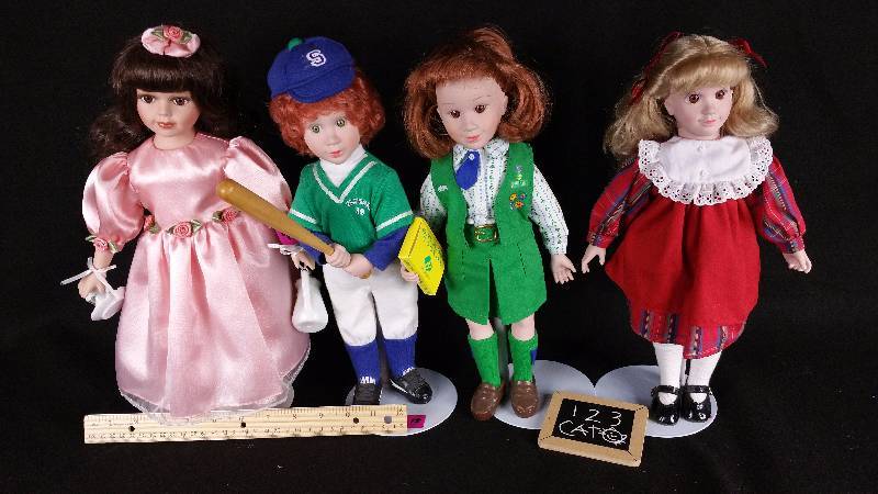(4) Child Dolls, Girl Scouts, Babseball, Etc.