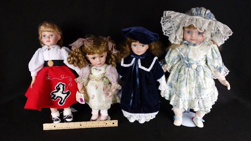 (4) Dolls, One Marked 1969