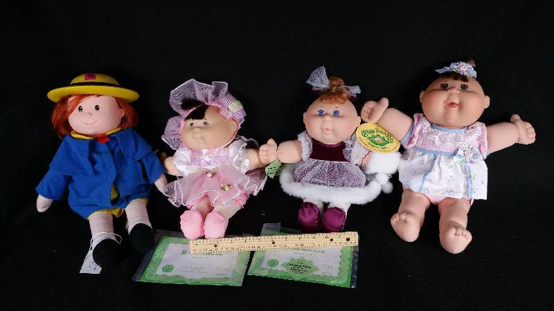(4) Dolls, 3 are Cabbage Patch Kids, 1 is Madeline