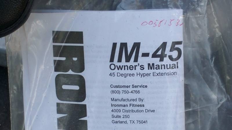 Ironman IM-45 Hyper Extention Equiment
