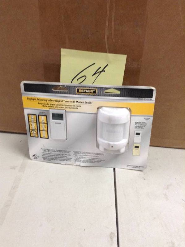 lot 64 image: Defiant SunSmart In-Wall Digital Timer with Motion Sensor