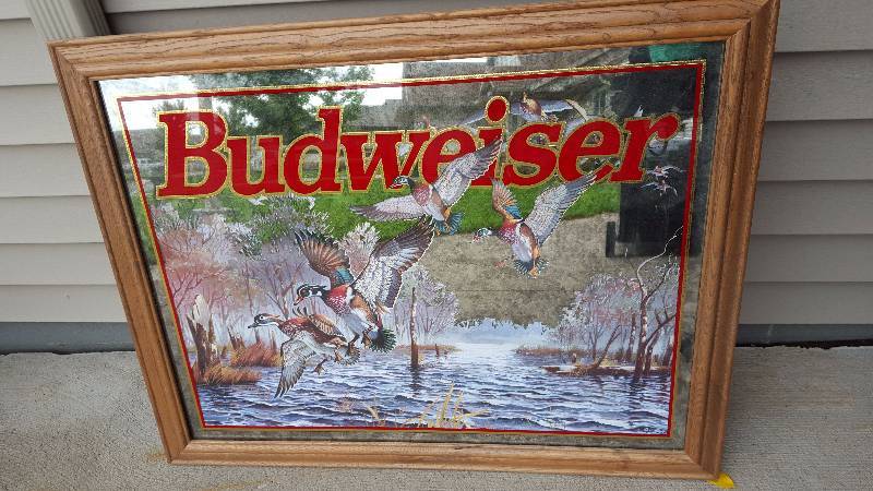 lot 2 image: Large Budweiser Mirror