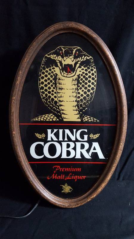 lot 9 image: Anheuser Busch King Cobra Malt Liquor Sign