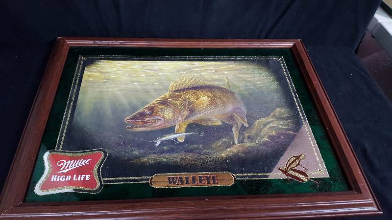 lot 11 image: Miller High Life Walleye Bar Mirror