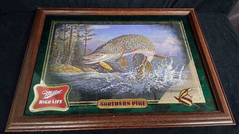lot 12 image: Miller High Life Northern Pike Bar Mirror