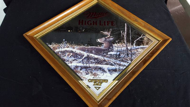 lot 14 image: Miller High Life Opening Day Bar Mirror