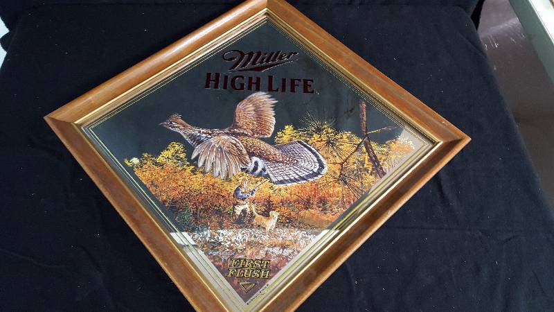 lot 16 image: Miller High Life First Flush Bar Mirror