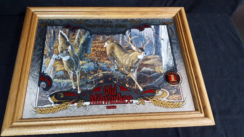 lot 27 image: Old Milwaukee Wildlife series Bar Mirror