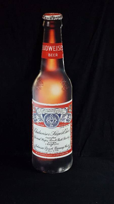 lot 50 image: Large Budweiser Beer Metal Sign