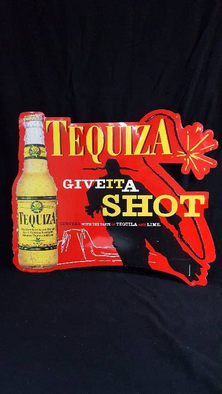 lot 57 image: Embossed Tequiza Beer Sign