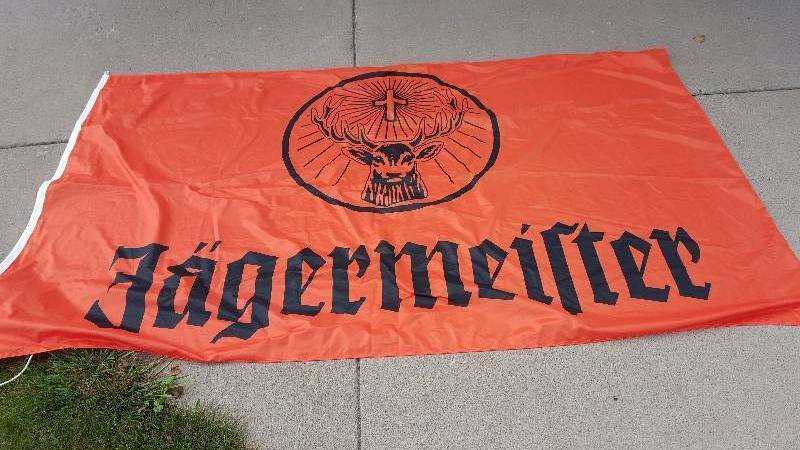 lot 85 image: Large Jagermeister Liquor FlagBanner