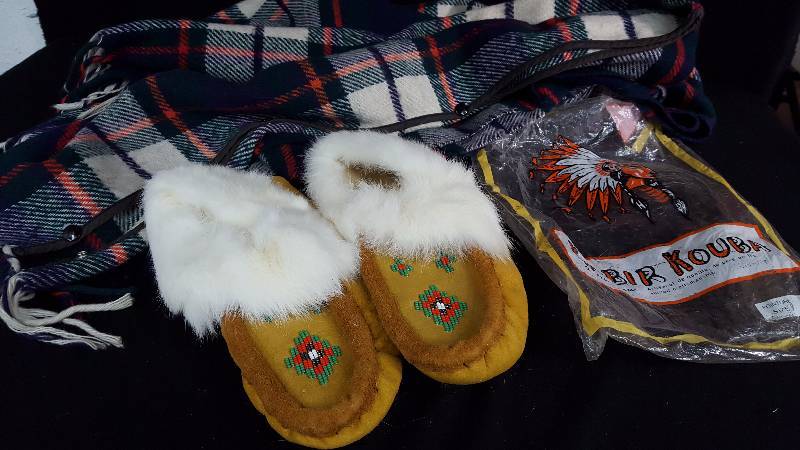 lot 108 image: Kabir Kouba Leather Moccasins & Poncho