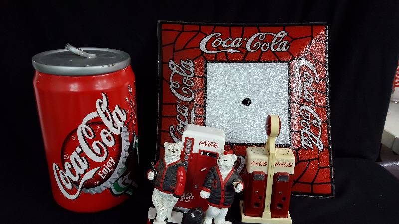 lot 113 image: Coca-Cola Cookie JAR, Glass Light Shade & Salt & Pepper Shakers