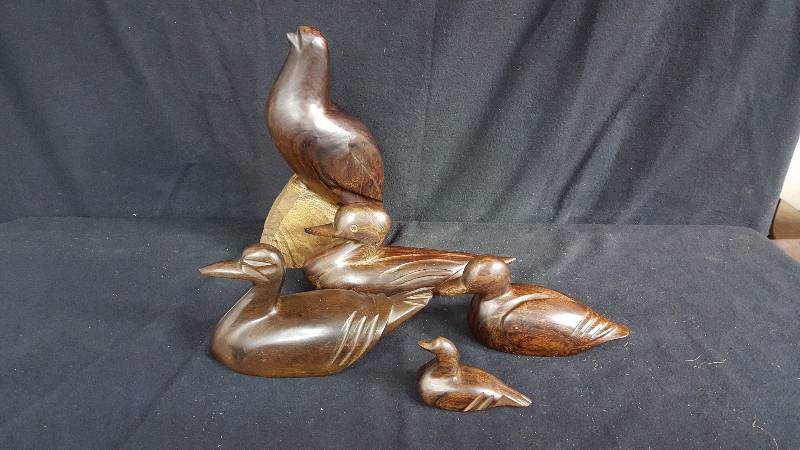 lot 139 image: Carved Ironwood Birds