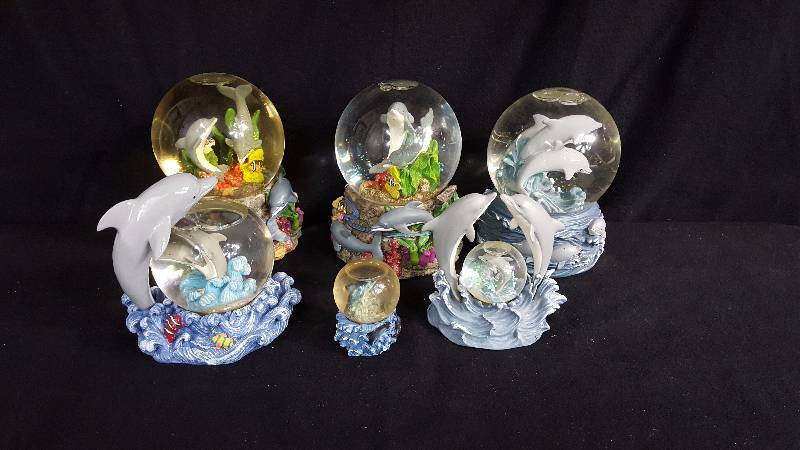 lot 157 image: Dolphin Snow Globes